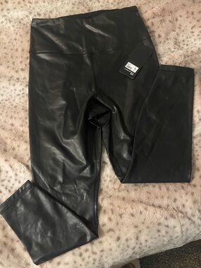 90 Degree By Reflex Black Faux Leather Leggings